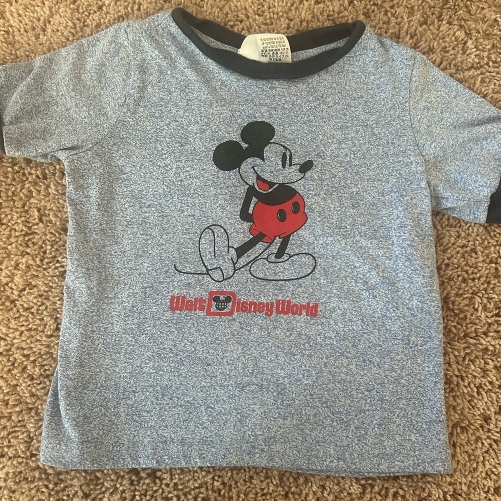 Walt Disney World toddler Kids T-Shirt with Mickey Mouse - Blue and Red XS